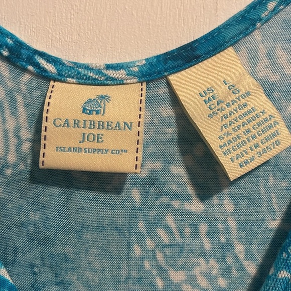 Caribbean Joe Blue Sleeveless Sundress for Casual Resort Wear - Picture 2 of 5